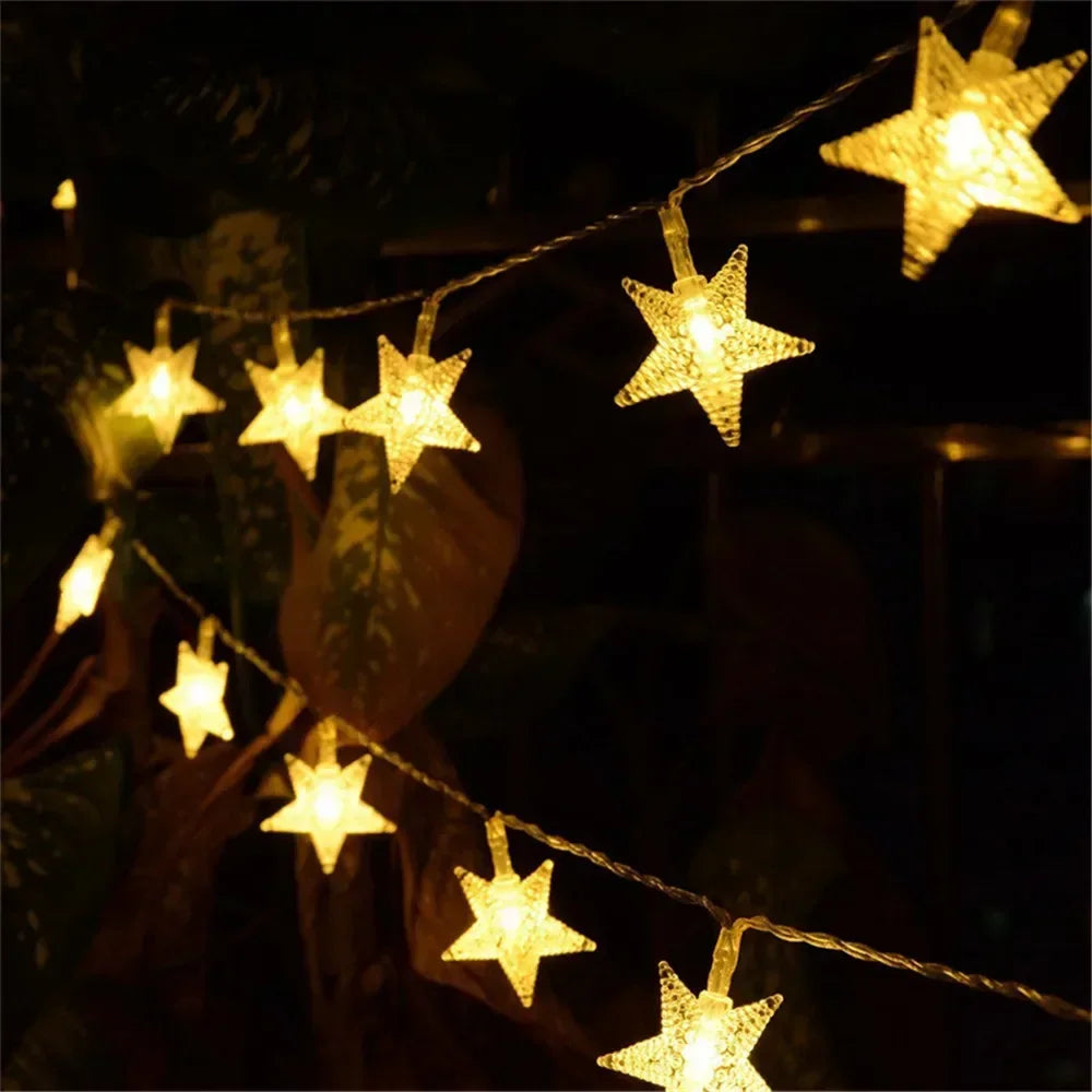 LED Sternen-Lichterkette – Warmweiß oder Bunt