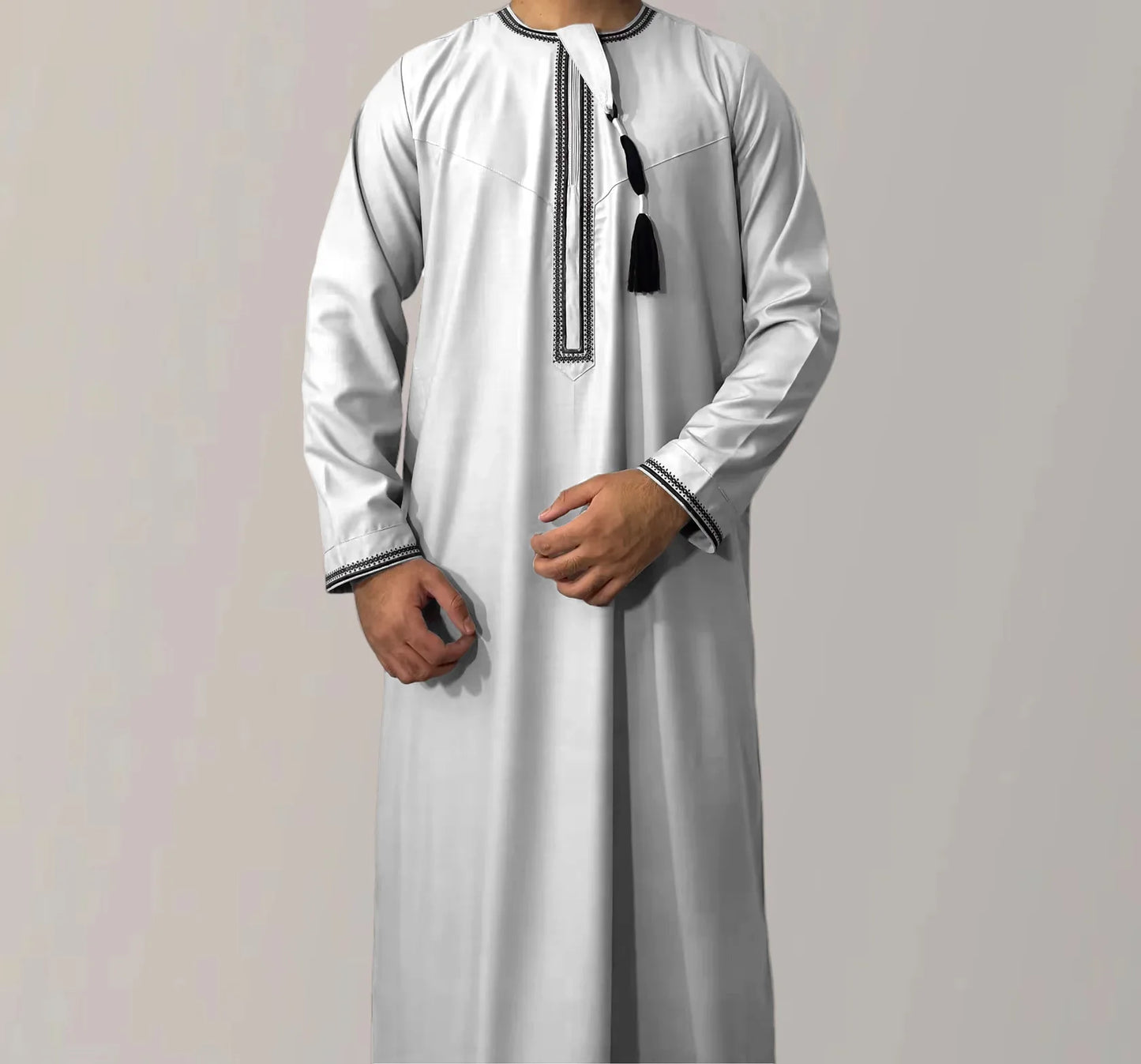 Klassische Marokkanische Herren-Djellaba mit Stickerei – In 6 Farben und Größen 52–62