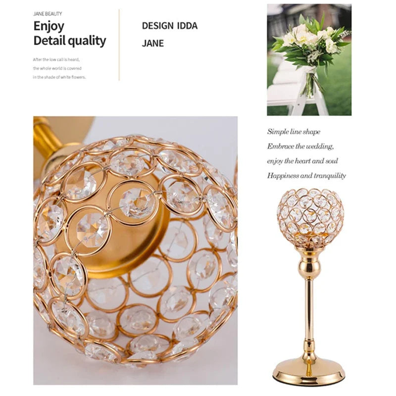 Luxuriöser Kristall-Kerzenhalter – Elegantes Tischdekor für Hochzeiten, Feste und Zuhause