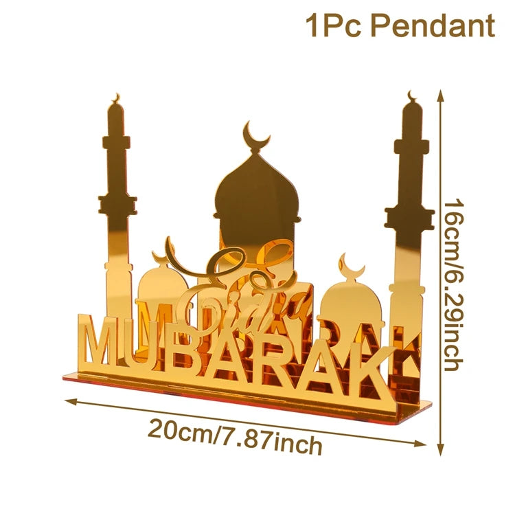 Elegant Eid & Ramadan Tray – Acrylic Decor Plate for Table Centerpieces