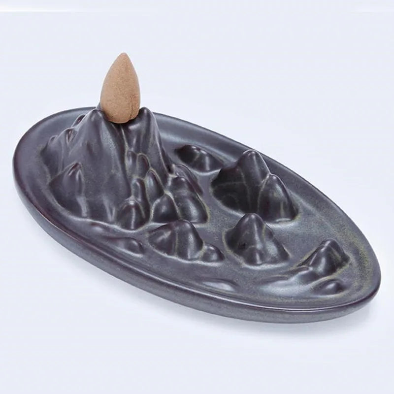 Keramik-Rückfluss-Räuchergefäß mit Lotus-Design und Fischfigur – Aromatherapie, Entspannung & Raumduft