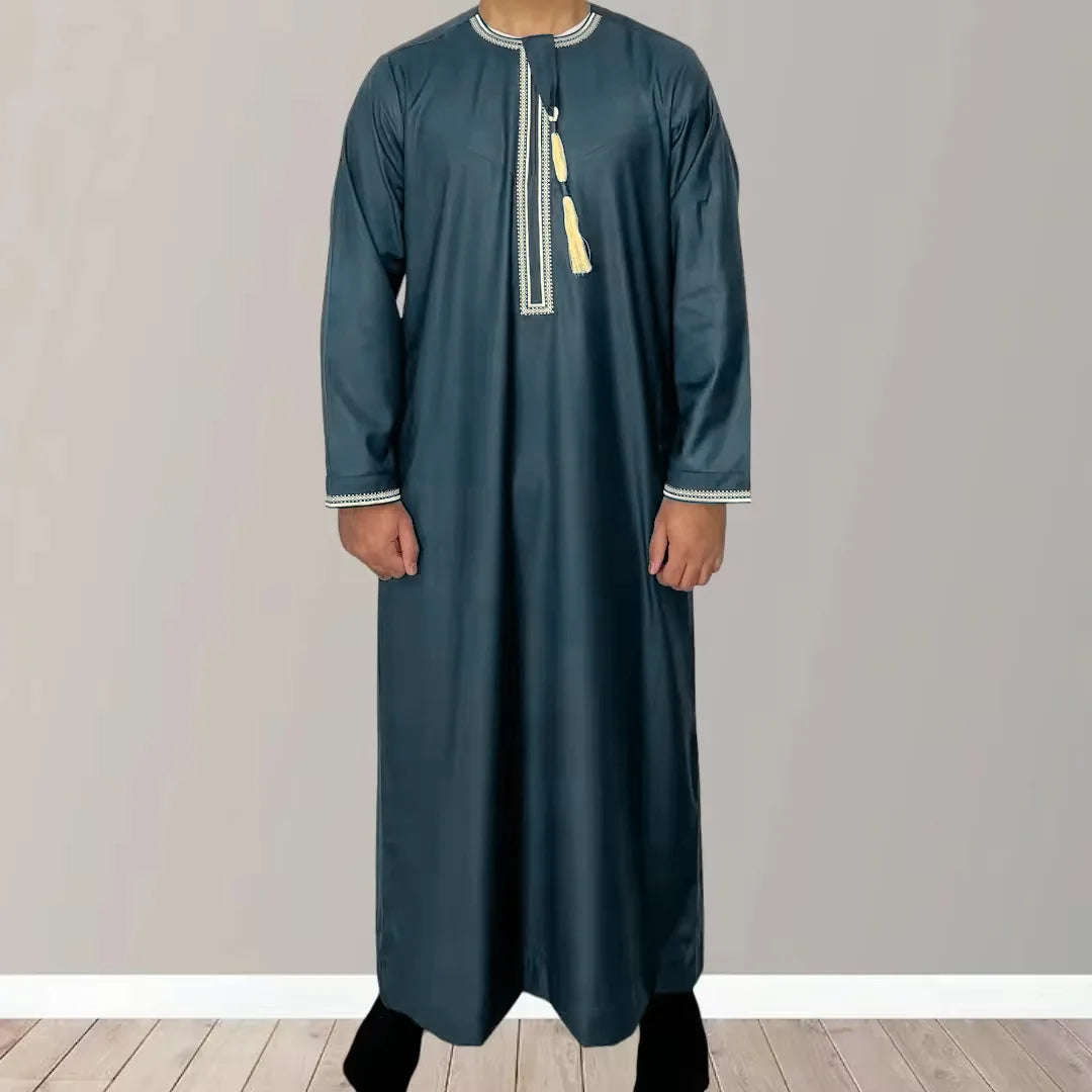 Klassische Marokkanische Herren-Djellaba mit Stickerei – In 6 Farben und Größen 52–62