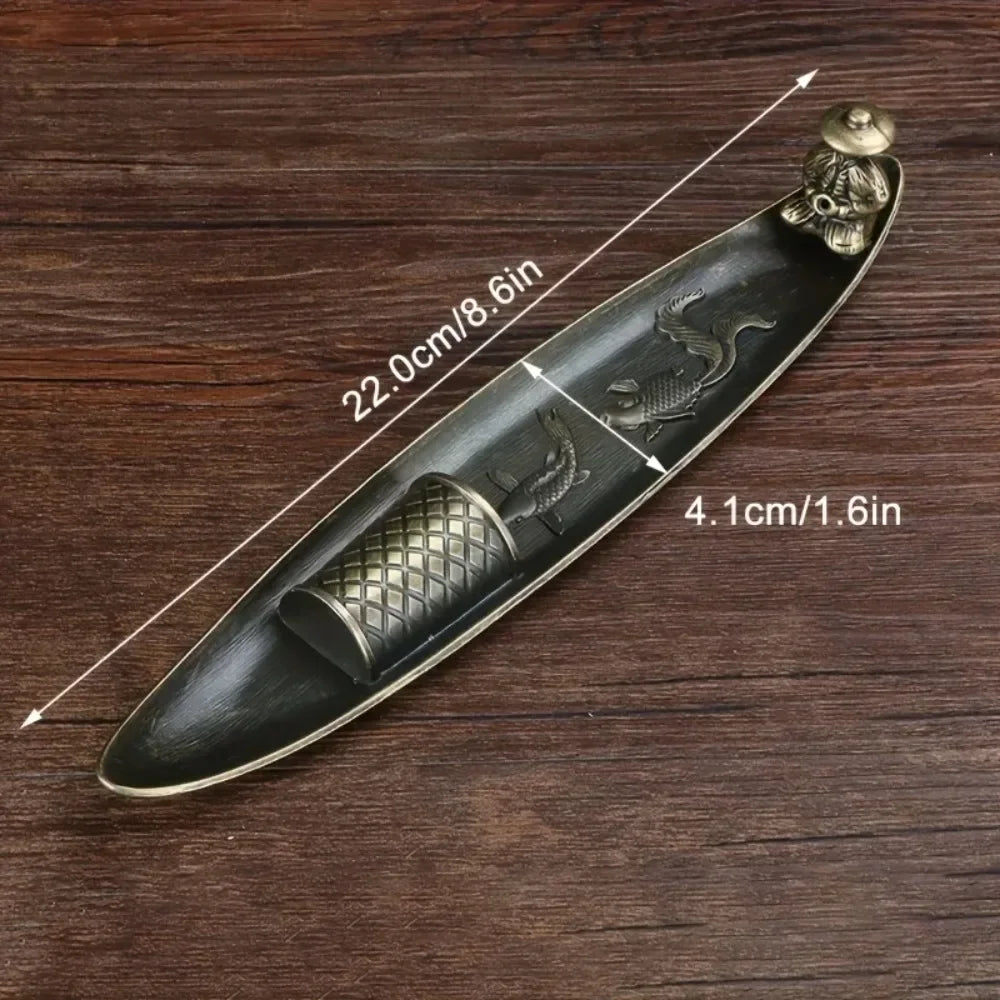 Metallischer Räucherstäbchenhalter – Eleganter Boot-Design-Halter aus Legierung