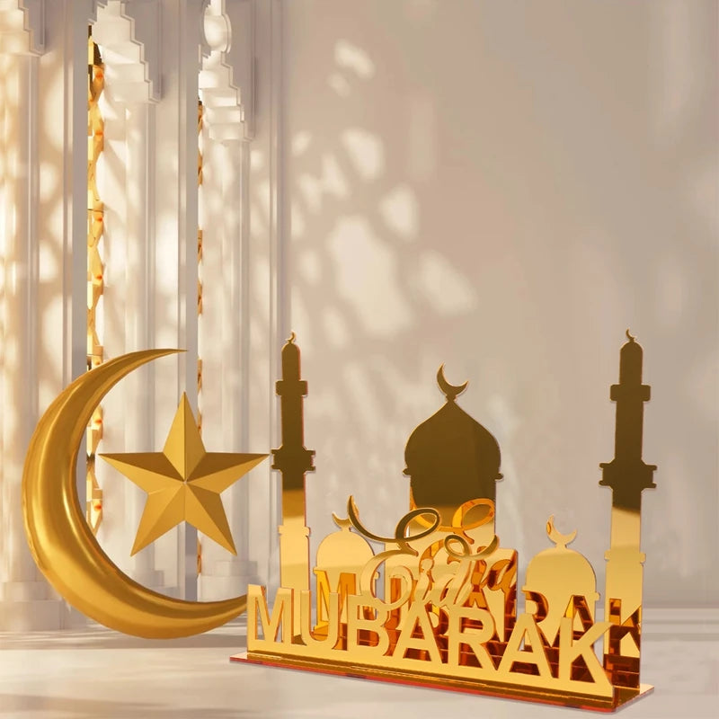 Elegant Eid & Ramadan Tray – Acrylic Decor Plate for Table Centerpieces
