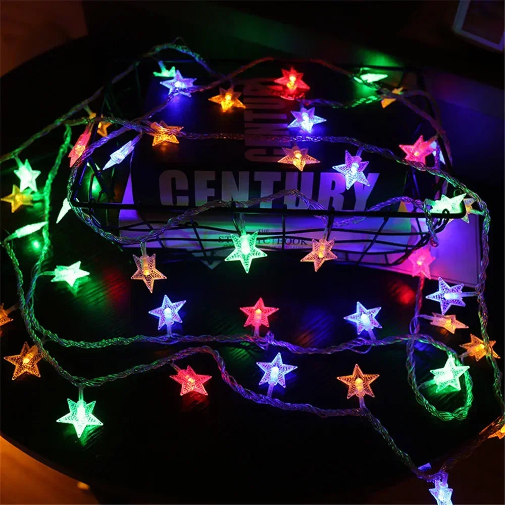 LED Sternen-Lichterkette – Warmweiß oder Bunt