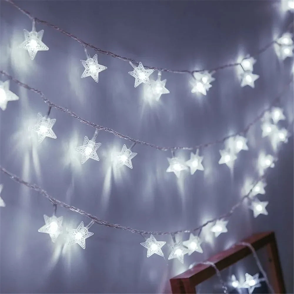 LED Sternen-Lichterkette – Warmweiß oder Bunt