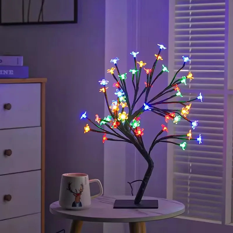 LED Kirschblüten-Baum Lampe – Warmweiß – 24/36/48 LEDs – USB & Batteriebetrieb