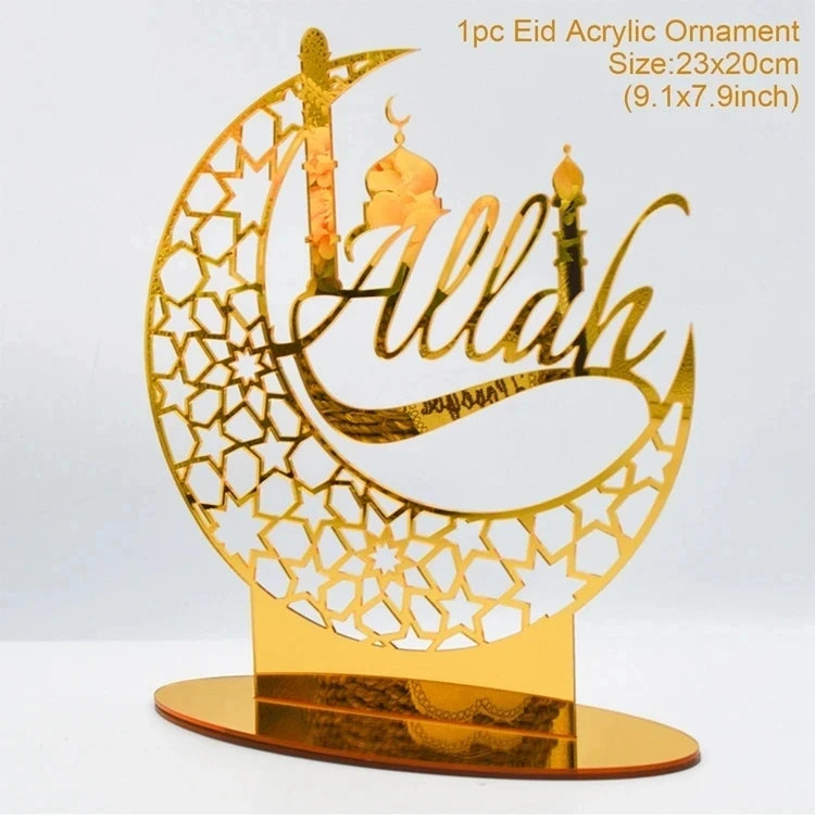 Elegant Eid & Ramadan Tray – Acrylic Decor Plate for Table Centerpieces