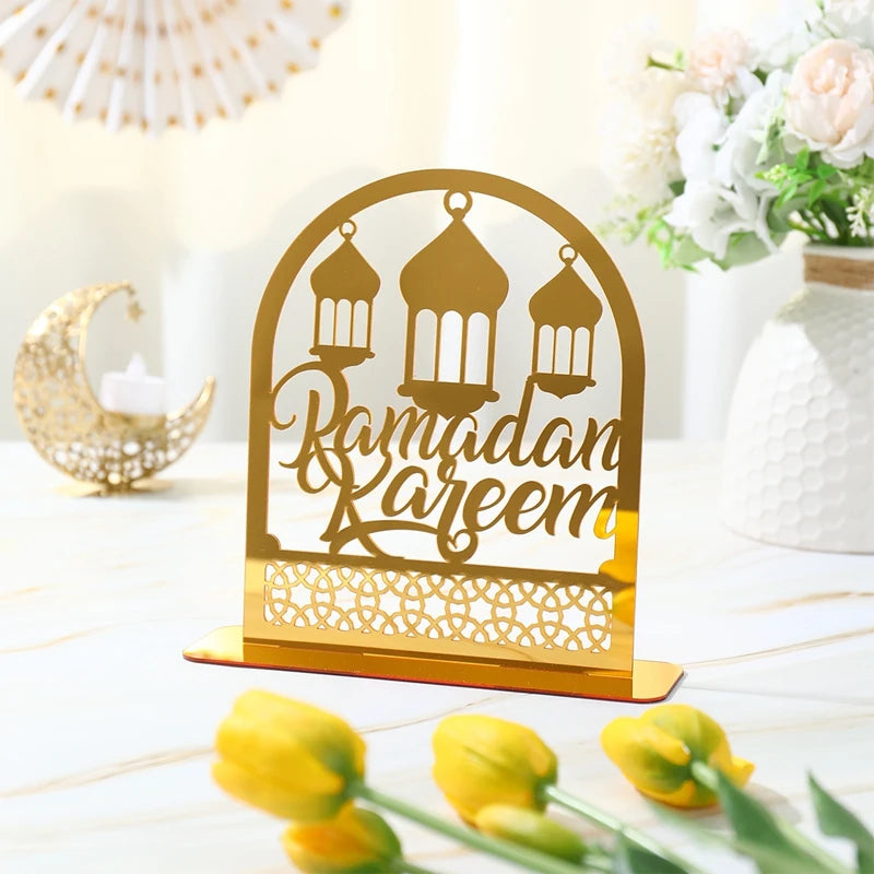 Elegant Eid & Ramadan Tray – Acrylic Decor Plate for Table Centerpieces