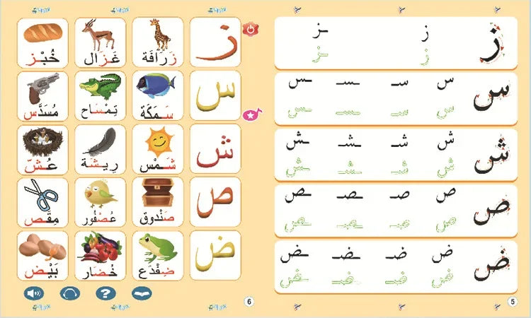 Interaktives Arabisches Lernbuch für Kinder – Buchstaben, Zahlen, Formen, Farben, Mathematik und Berufe – Mit Tonseiten und Touch-Funktion