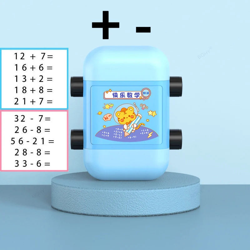 2-in-1 Mathe-Lernstempel für Kinder – Addieren & Subtrahieren mit Rollendesign