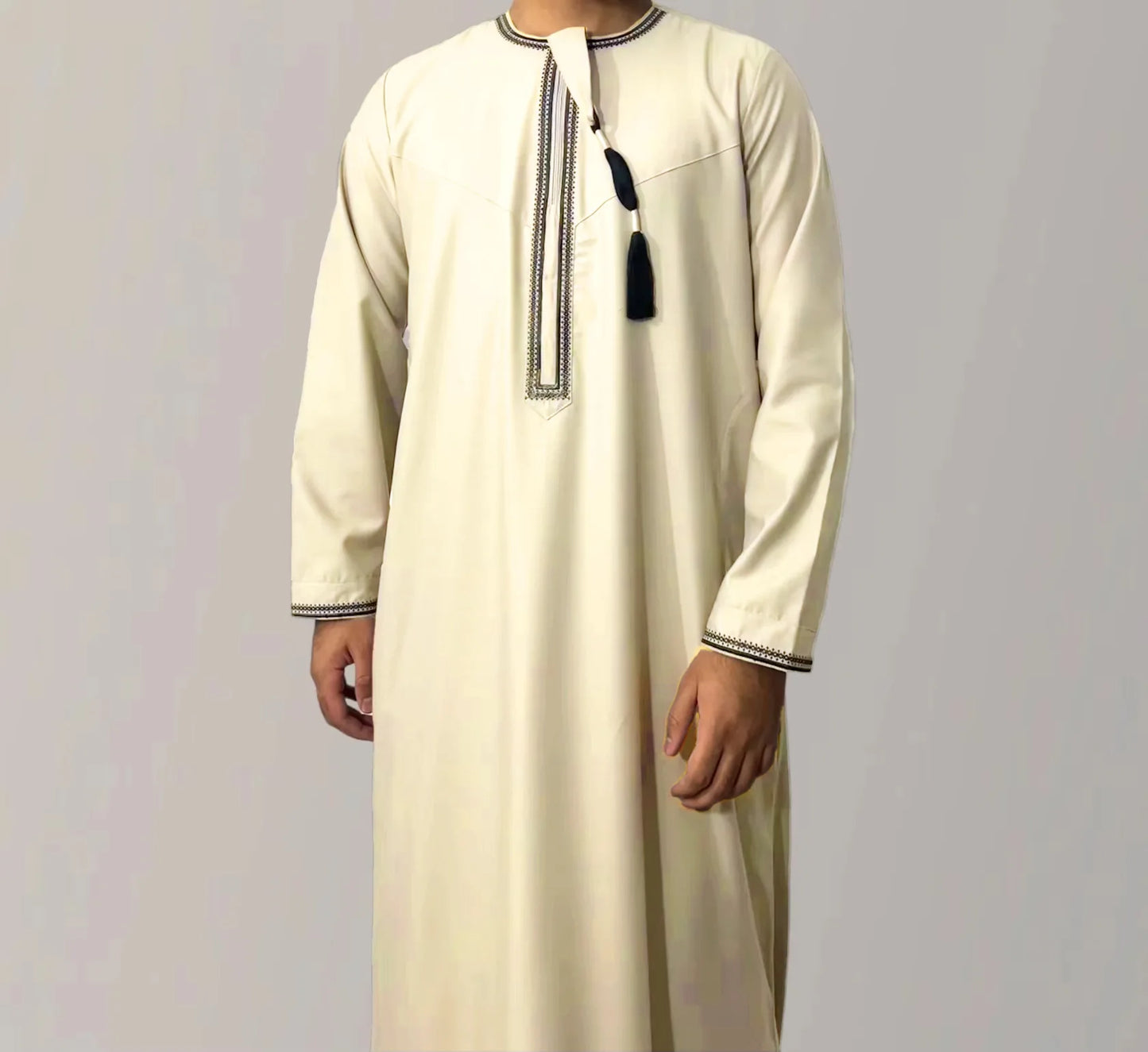 Klassische Marokkanische Herren-Djellaba mit Stickerei – In 6 Farben und Größen 52–62