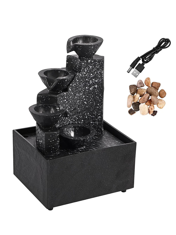 LED Tischbrunnen – Entspannender Wasserfluss mit einstellbarer Pumpe