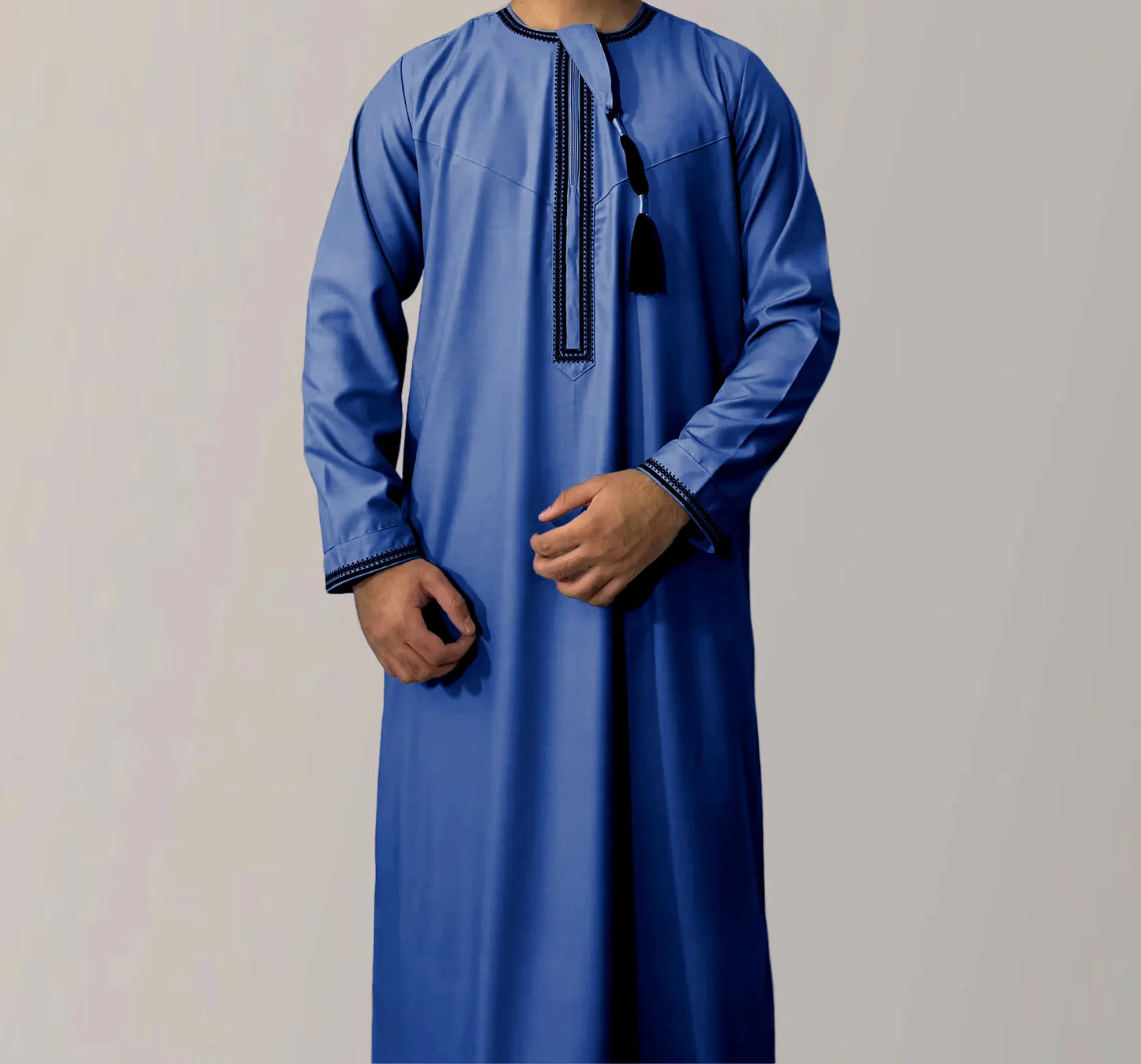 Klassische Marokkanische Herren-Djellaba mit Stickerei – In 6 Farben und Größen 52–62