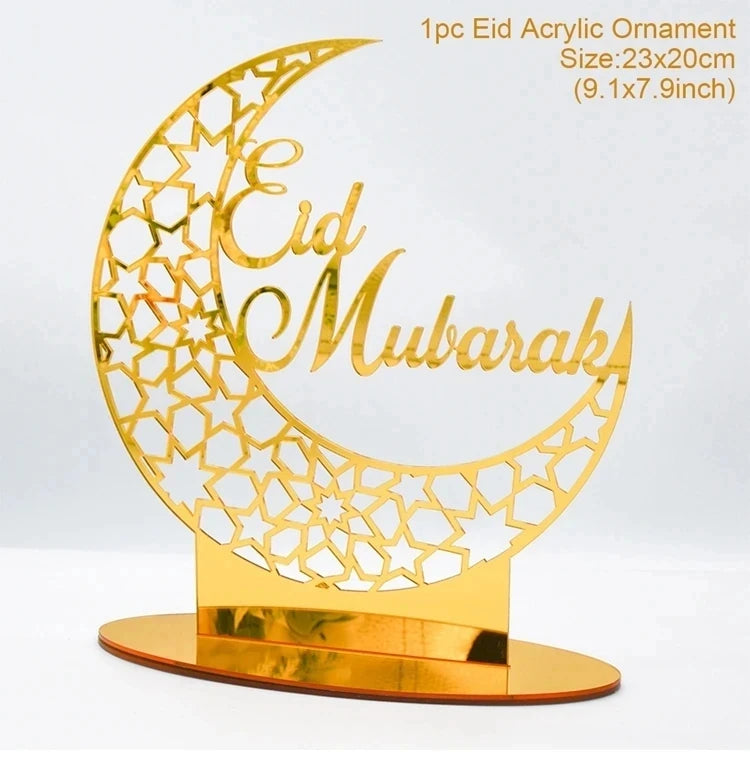 Elegant Eid & Ramadan Tray – Acrylic Decor Plate for Table Centerpieces