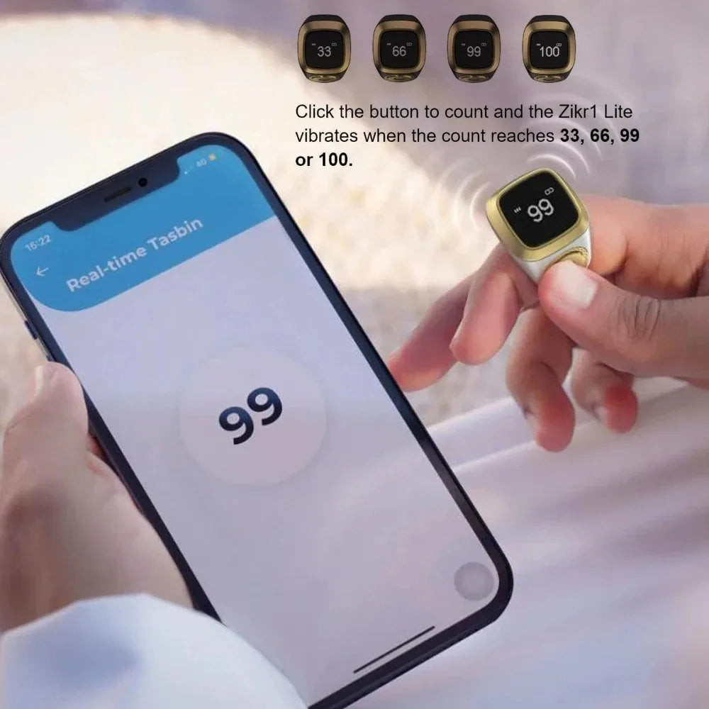 عداد التسبيح الرقمي الذكي - ذكر 1 لايت مع تذكير بأوقات الصلاة، وخاصية الاهتزاز، وتحديد اتجاه القبلة