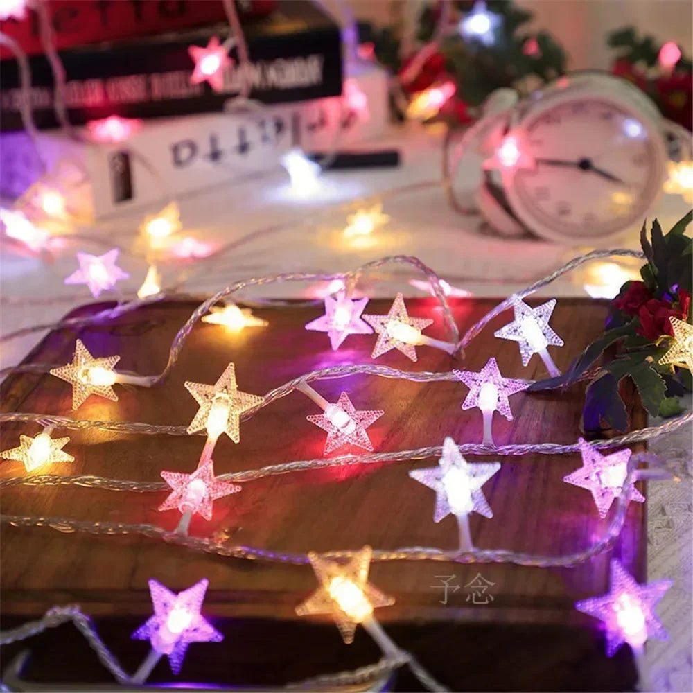 LED Sternen-Lichterkette – Warmweiß oder Bunt