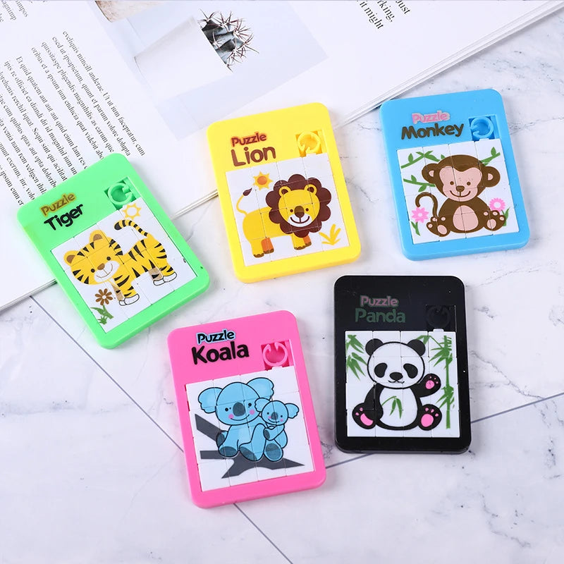 Schiebepuzzle für Kinder – 6-teiliges Set mit Zahlen & Tieren zum Lernen & Spielen