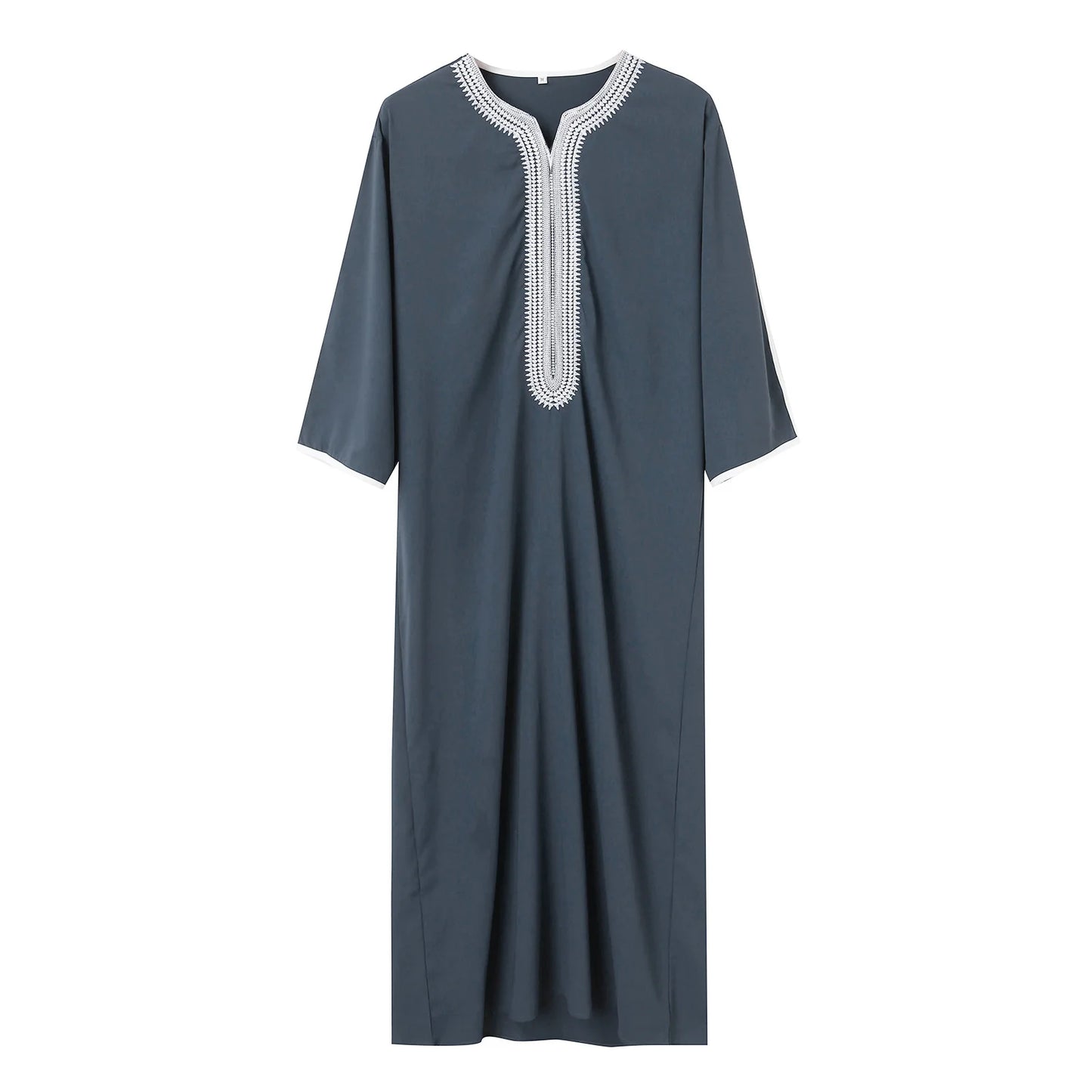 Herren Kaftan mit Stickerei – Locker geschnitten, kurzärmlig, atmungsaktiv – Traditionelles marokkanisches Design