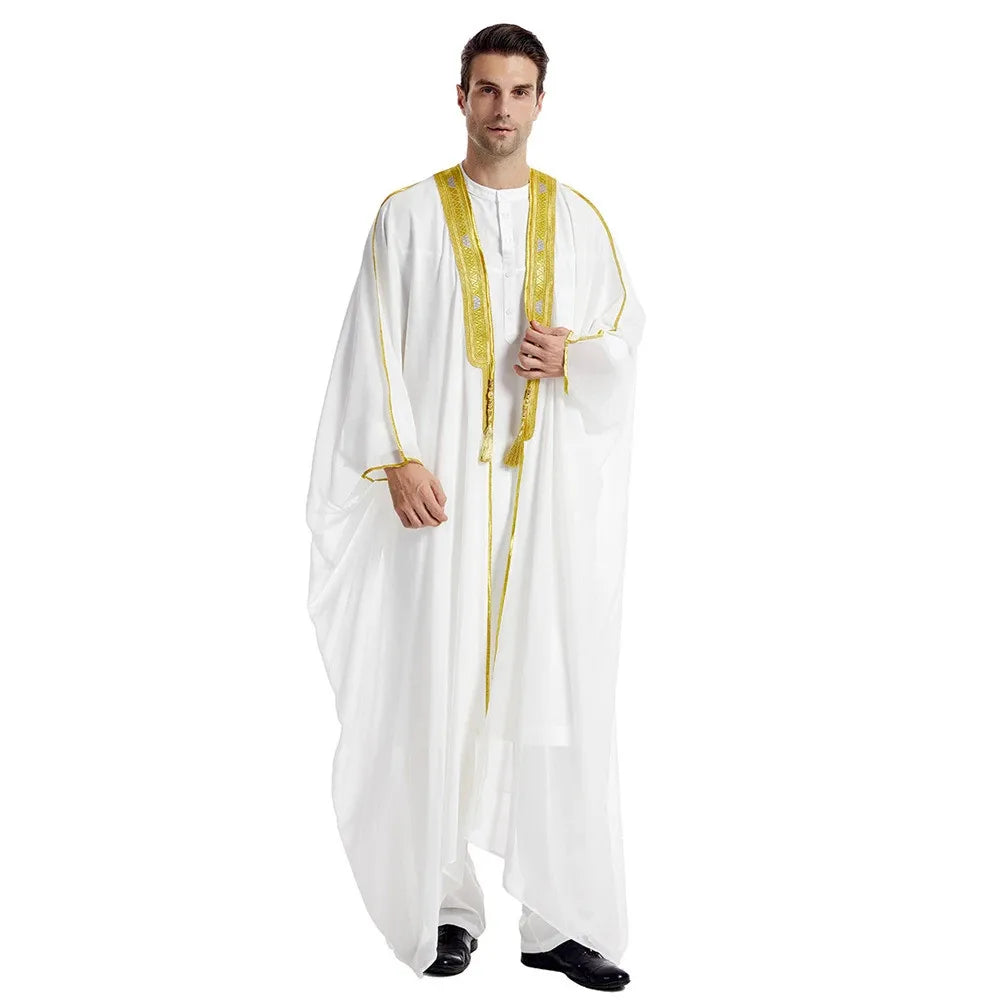 Traditionelle Arabische Männer-Bisht – Leichtes, Elegantes Übergewand mit Goldverzierung