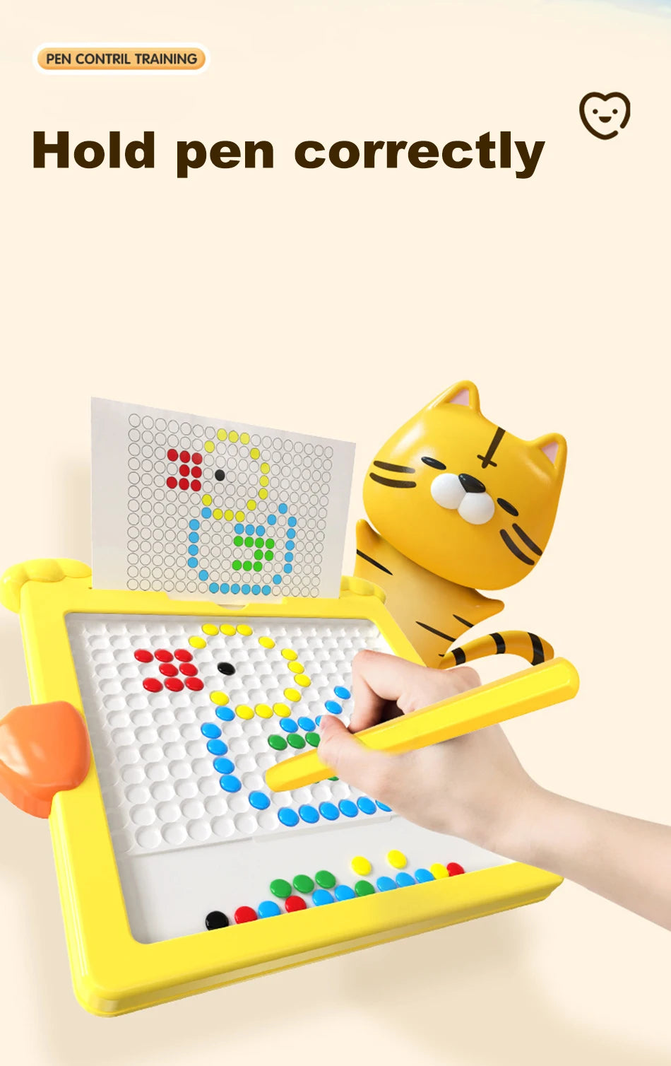 Magnetische Zeichen- und Mosaiktafel für Kinder – Ente Design