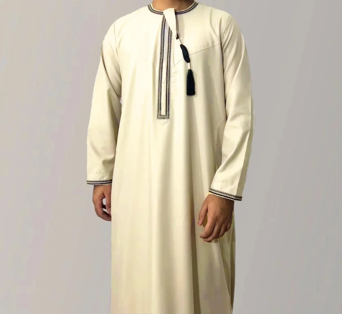 Klassische Marokkanische Herren-Djellaba mit Stickerei – In 6 Farben und Größen 52–62