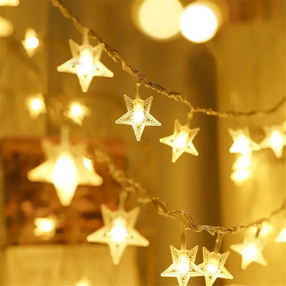 LED Sternen-Lichterkette – Warmweiß oder Bunt