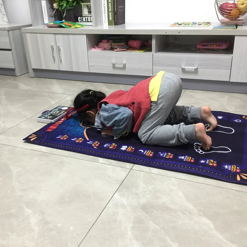 Elektronische Islamische Gebetsteppich für Kinder – Lern- und Trainingsmatte mit LED-Beleuchtung & Mehrsprachiger Anleitung
