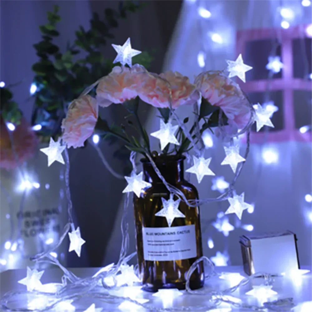 LED Sternen-Lichterkette – Warmweiß oder Bunt
