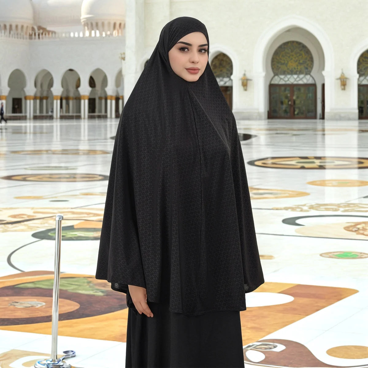 Bequemer Einteiler-Hijab mit elegantem Paisley-Muster – Ideal zum Beten & für den Alltag