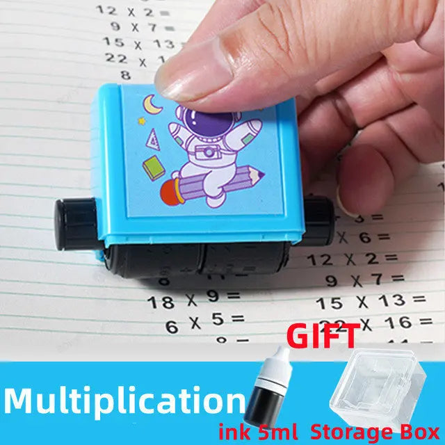 2-in-1 Mathe-Lernstempel für Kinder – Addieren & Subtrahieren mit Rollendesign