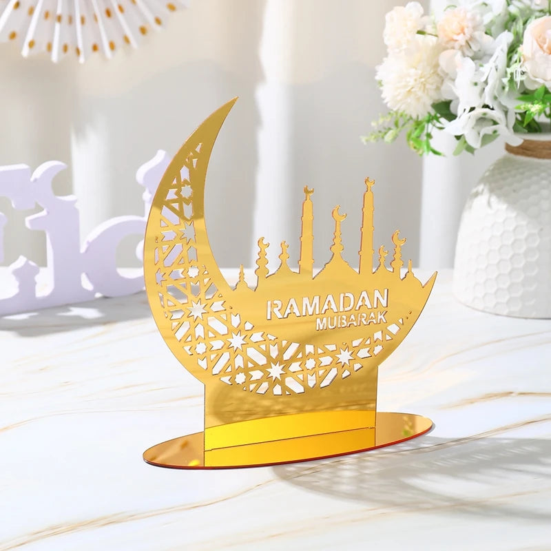 Elegant Eid & Ramadan Tray – Acrylic Decor Plate for Table Centerpieces
