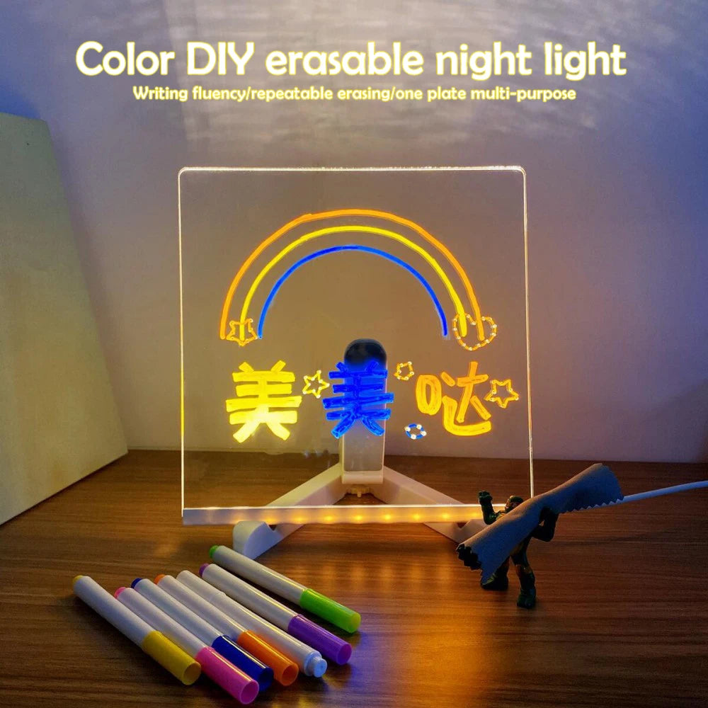 LED-Schreibtafel mit 7 Farben – Leuchtende Nachrichten & Kreative Deko
