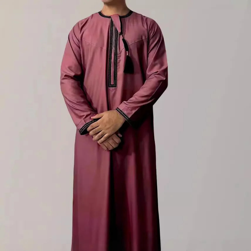 Klassische Marokkanische Herren-Djellaba mit Stickerei – In 6 Farben und Größen 52–62