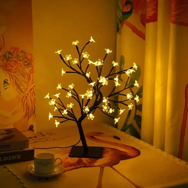 LED Kirschblüten-Baum Lampe – Warmweiß – 24/36/48 LEDs – USB & Batteriebetrieb