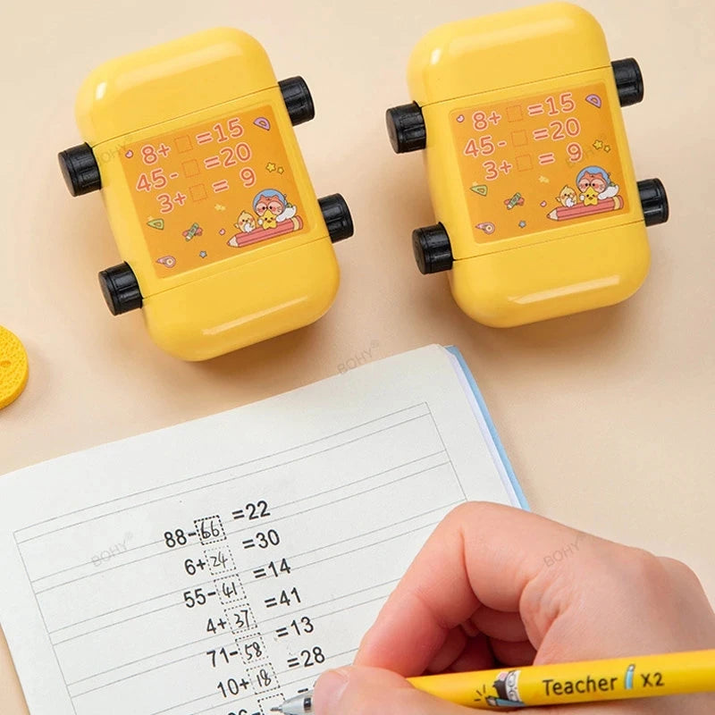 2-in-1 Mathe-Lernstempel für Kinder – Addieren & Subtrahieren mit Rollendesign