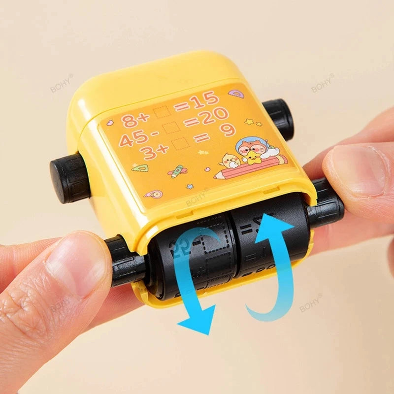 2-in-1 Mathe-Lernstempel für Kinder – Addieren & Subtrahieren mit Rollendesign