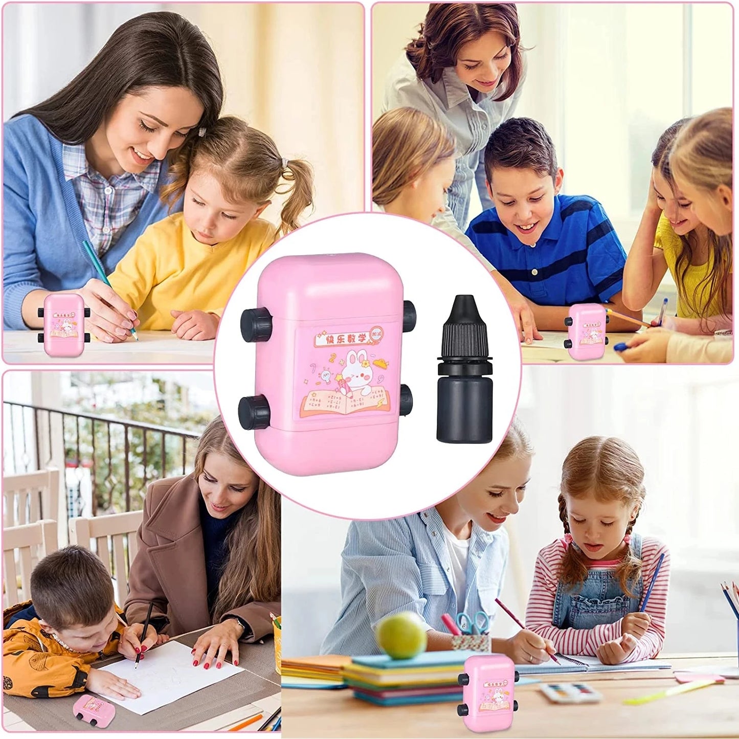 2-in-1 Mathe-Lernstempel für Kinder – Addieren & Subtrahieren mit Rollendesign
