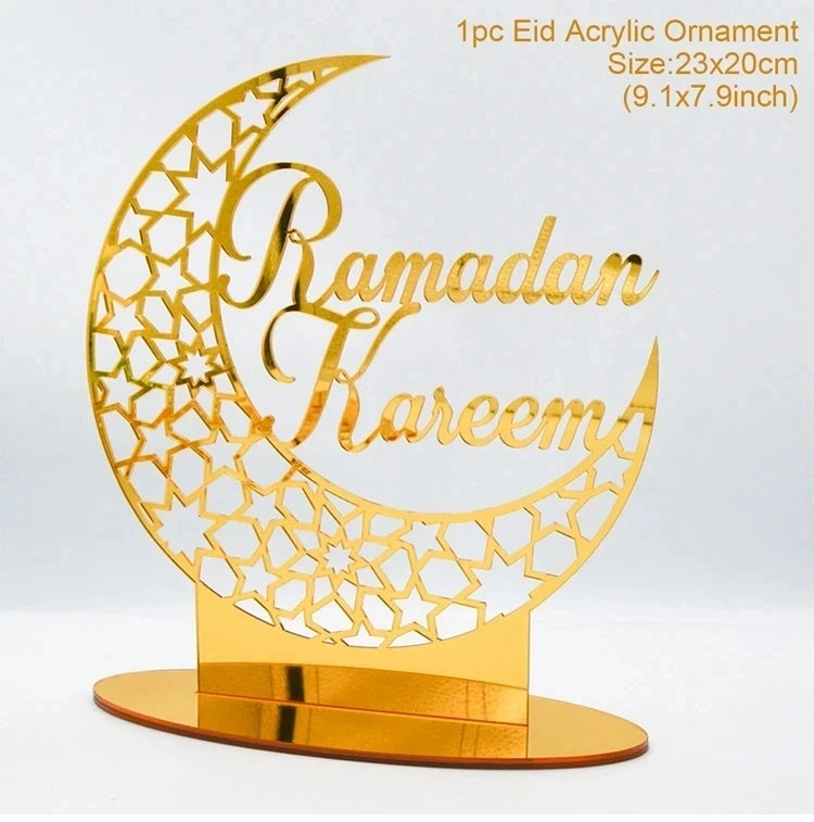 Elegant Eid & Ramadan Tray – Acrylic Decor Plate for Table Centerpieces