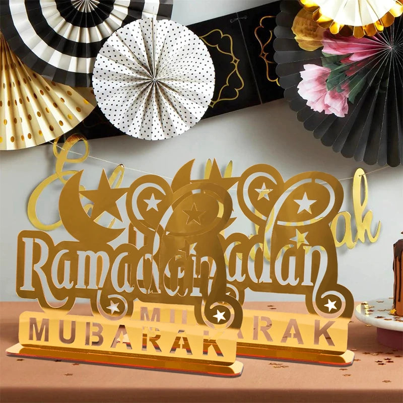 Elegant Eid & Ramadan Tray – Acrylic Decor Plate for Table Centerpieces