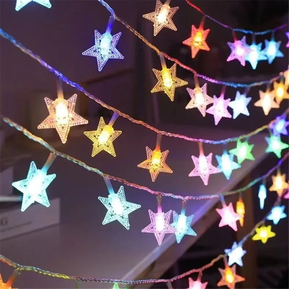 LED Sternen-Lichterkette – Warmweiß oder Bunt