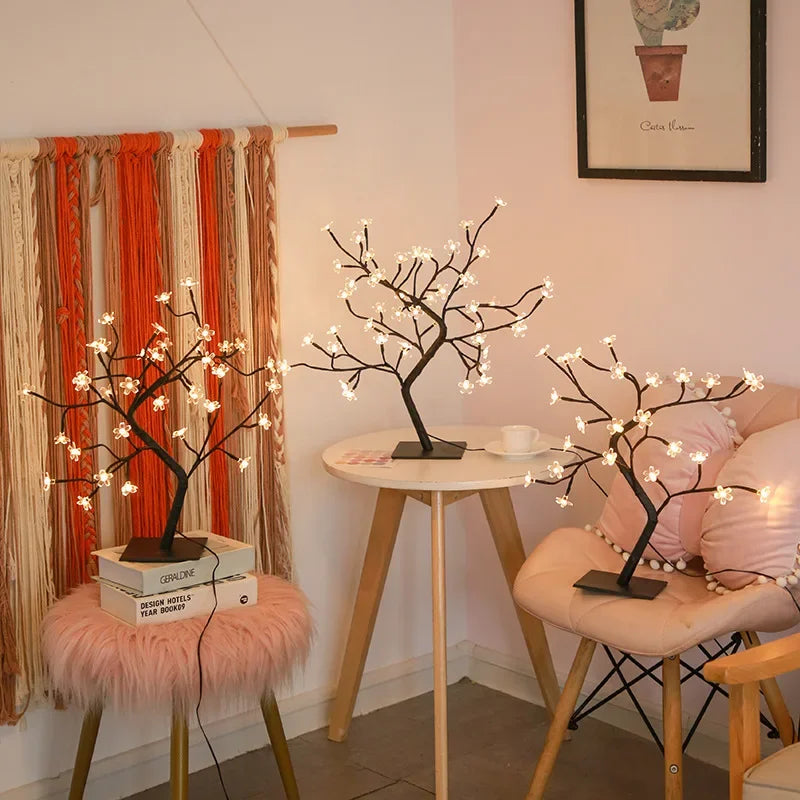 LED Kirschblüten-Baum Lampe – Warmweiß – 24/36/48 LEDs – USB & Batteriebetrieb