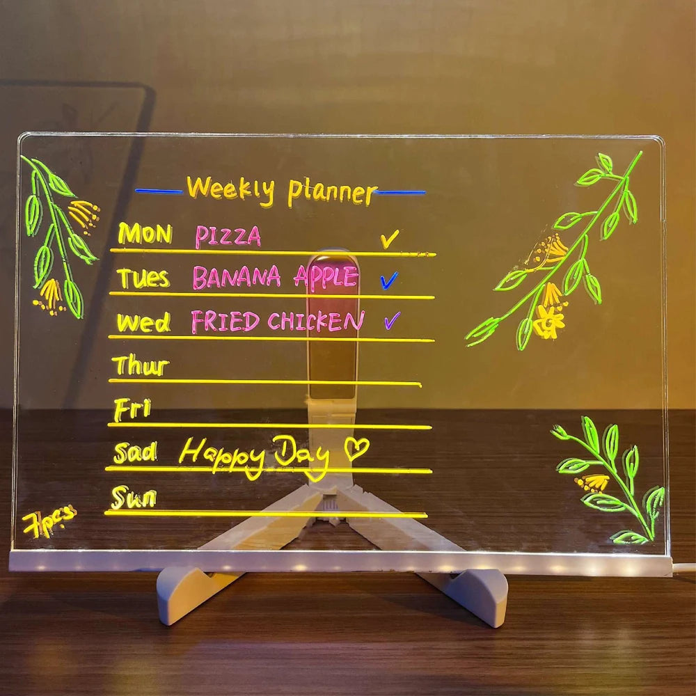 LED-Schreibtafel mit 7 Farben – Leuchtende Nachrichten & Kreative Deko