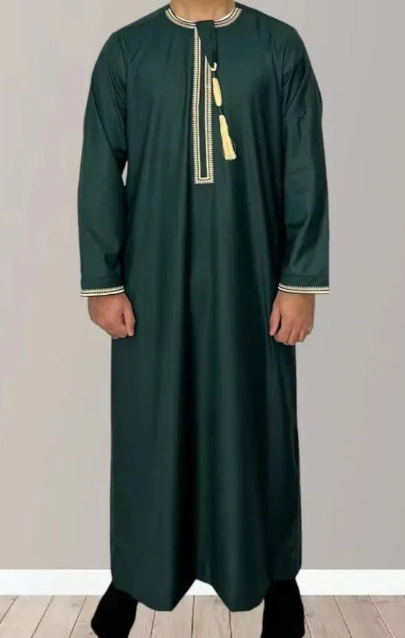 Klassische Marokkanische Herren-Djellaba mit Stickerei – In 6 Farben und Größen 52–62