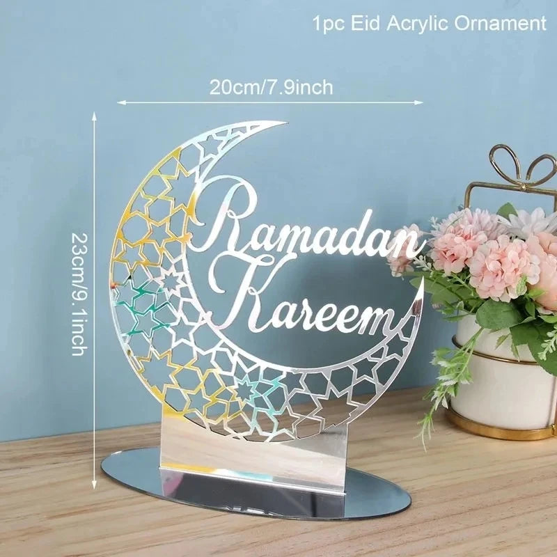 Elegant Eid & Ramadan Tray – Acrylic Decor Plate for Table Centerpieces