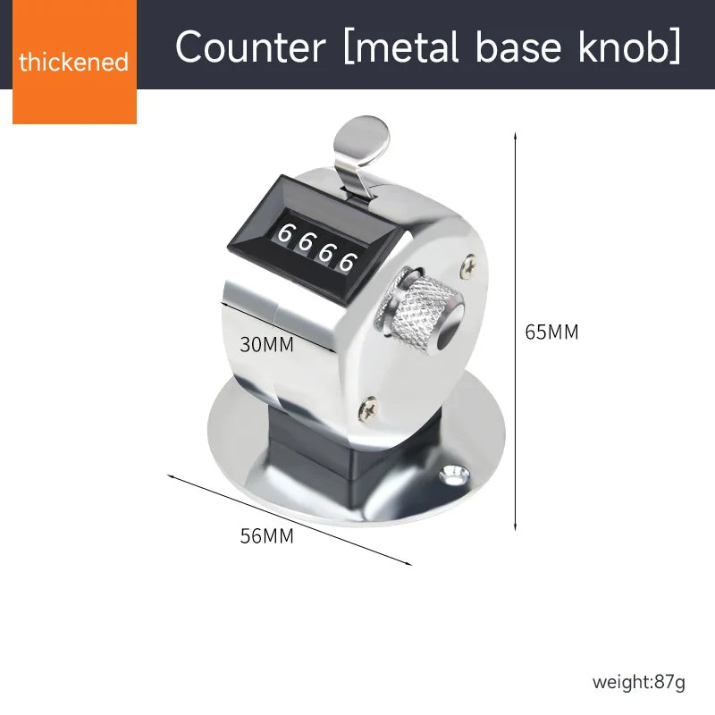 Mechanischer Handzähler – 4-stelliger Klickzähler aus Metall - Tasbeh