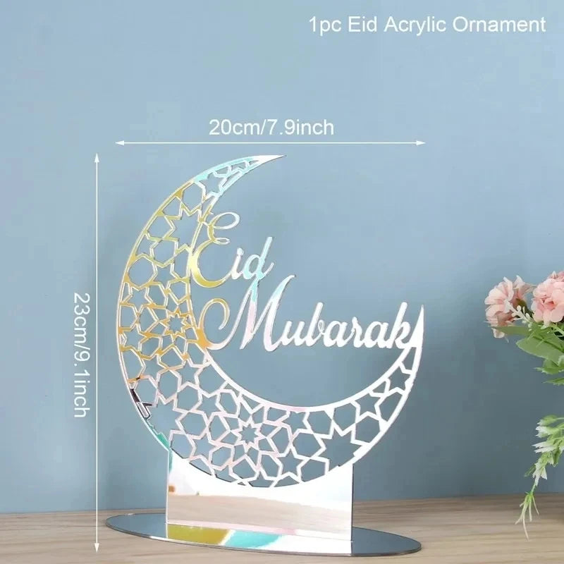 Elegant Eid & Ramadan Tray – Acrylic Decor Plate for Table Centerpieces
