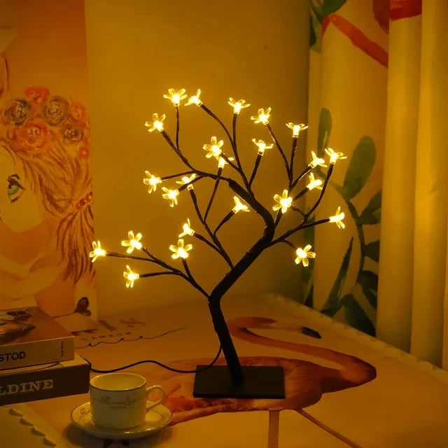 LED Kirschblüten-Baum Lampe – Warmweiß – 24/36/48 LEDs – USB & Batteriebetrieb