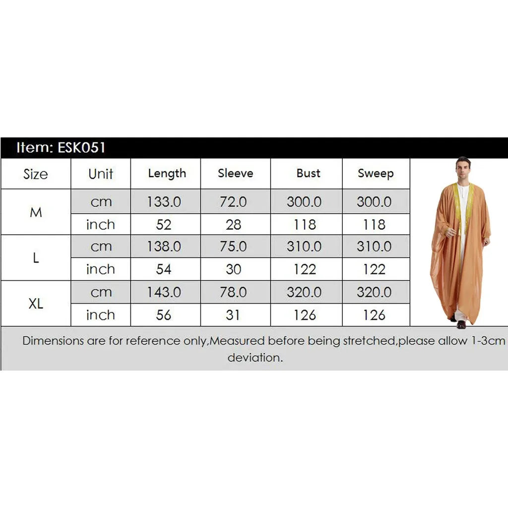 Traditionelle Arabische Männer-Bisht – Leichtes, Elegantes Übergewand mit Goldverzierung