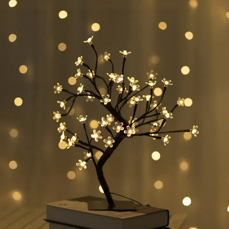 LED Kirschblüten-Baum Lampe – Warmweiß – 24/36/48 LEDs – USB & Batteriebetrieb